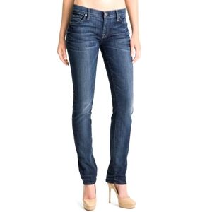 7 For All Mankind Straight Leg Low Rise Dark Wash Sz. 26 EUC